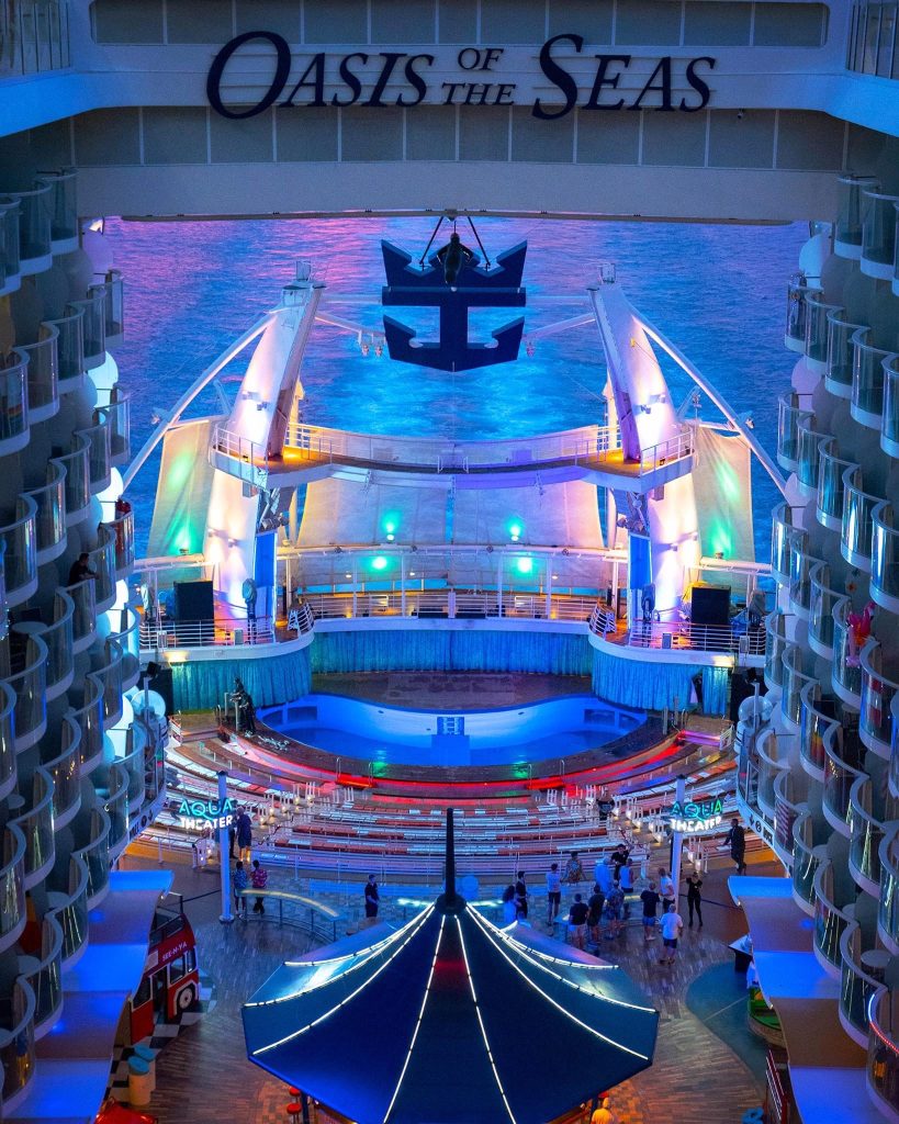 Boardwalk and Aquatheater at night