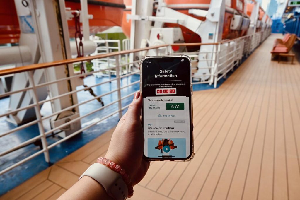 Royal Caribbean app - muster drill